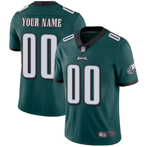 Men Philadelphia Eagles Customized Midnight Green Team Color Vapor Untouchable Custom Limited Football